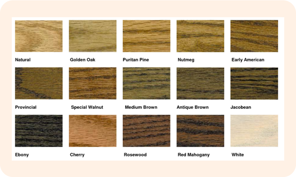 different hardwood flooring samples