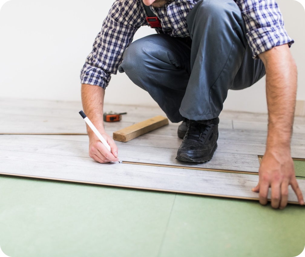 tradesman working on floor